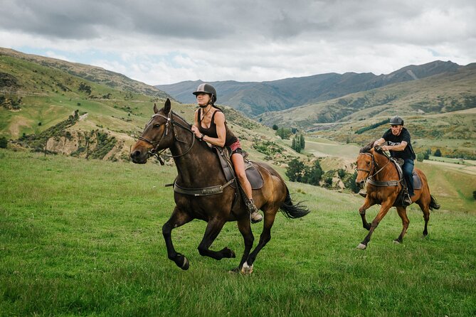 Cardrona High Country Pub Trail Horse Trek (Intermediate level+) - Crossing the river on horseback