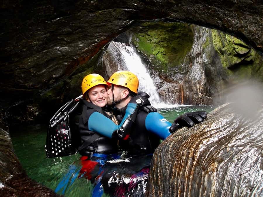 From Queenstown: Mount Aspiring Full-Day Canyoning Adventure - Getting ready for four hours in Wilson Creek