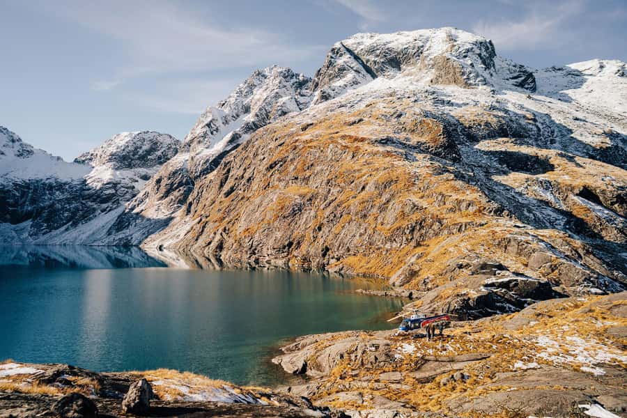 Milford Sound: 1.5-Hour Helicopter Tour with Two Landings - Touching down beside Milford Sound