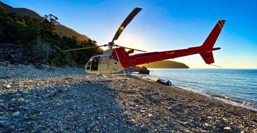 Milford Sound Extended Helicopter Flight & 3 Landings - Flying all 16 kilometres to the Tasman Sea