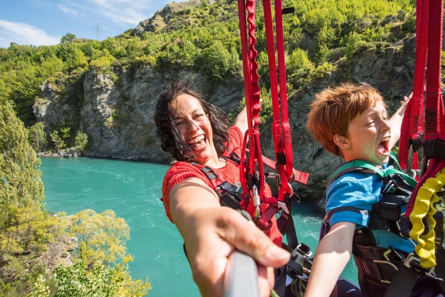 Queenstown: Kawarau Zipride! (3 Lines - Family Fun) - Getting ready for three zip lines