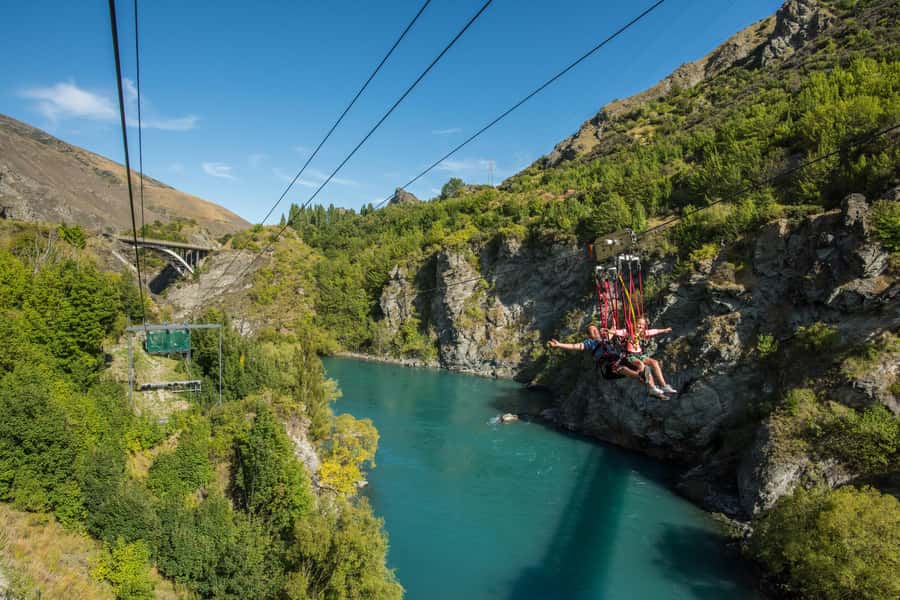 Queenstown: Kawarau Zipride! (3 Lines - Family Fun) - The return trip by winch