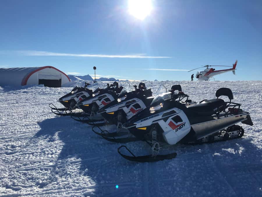 Queenstown: Snowmobiling Experience with Helicopter Flight - From Queenstown streets to the Garvie Mountains