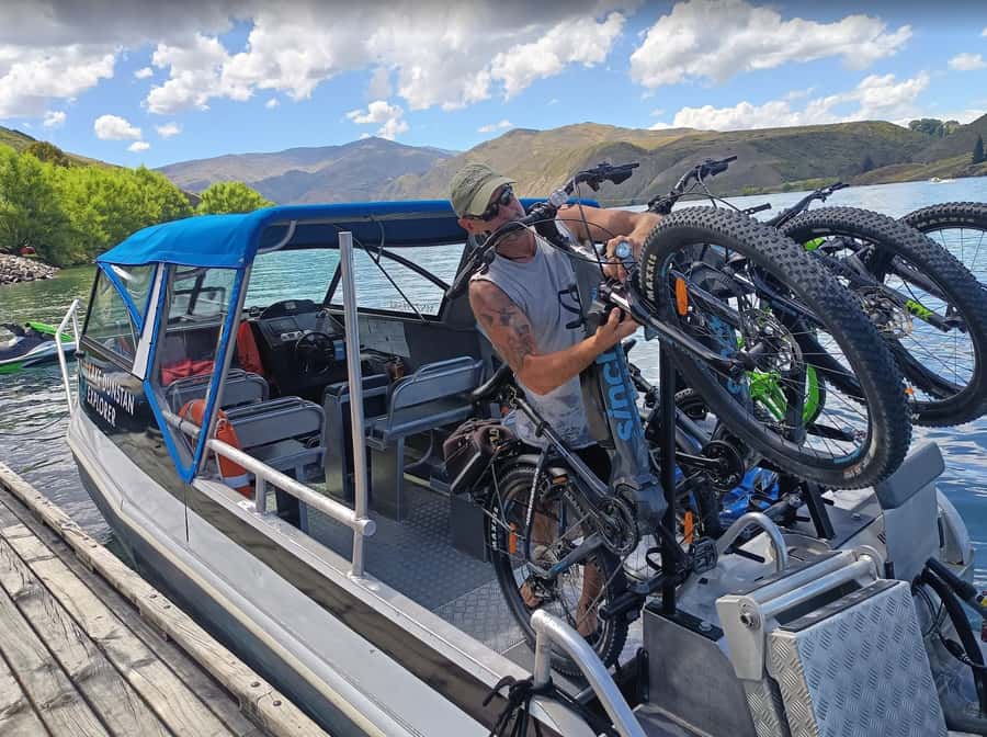 Ultimate Lake Dunstan Bike Hire, Shuttles And Boat Return - The clip-ons, climbs, and Hugo suspension bridge