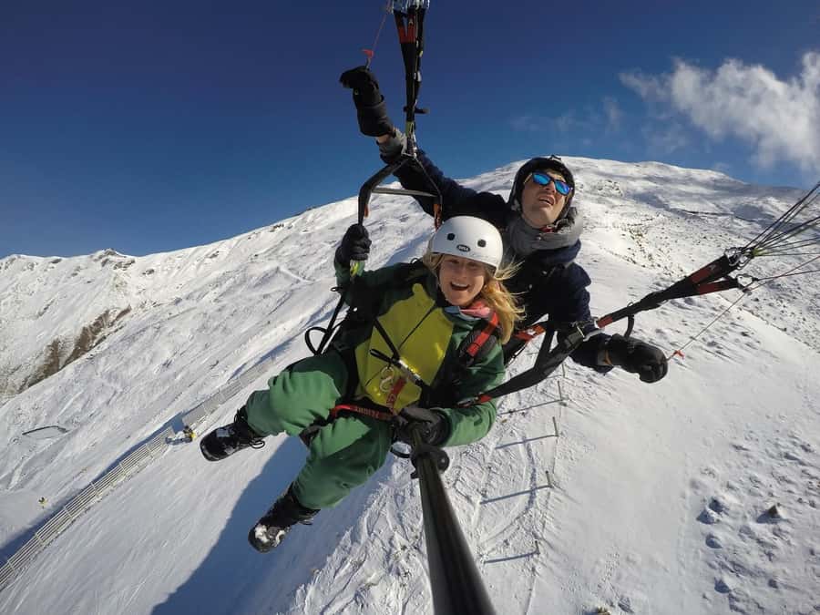 Wanaka: Tandem Paragliding Experience - Finding the landing field near Treble Cone