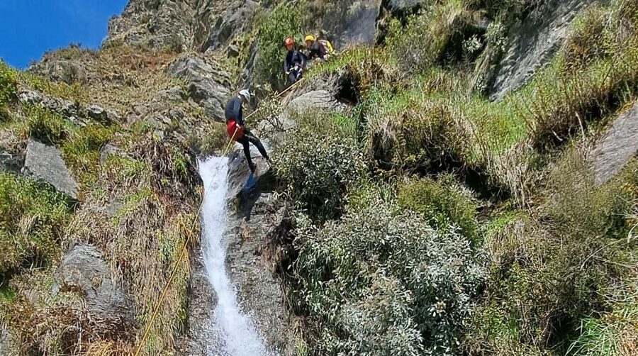 Wanaka: Waterfall Climb and Canyon Tour - Finishing with the wire crossing
